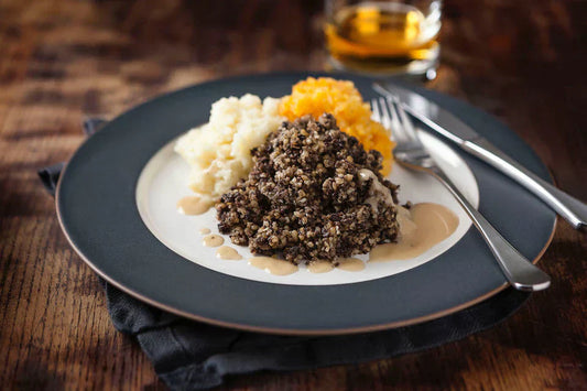 Traditional Macsween haggis with neeps and tatties – Burns Supper portion guide