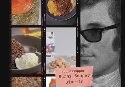 Macsween haggis, neeps and tatties with whisky cream sauce and clootie dumpling for Burns Night