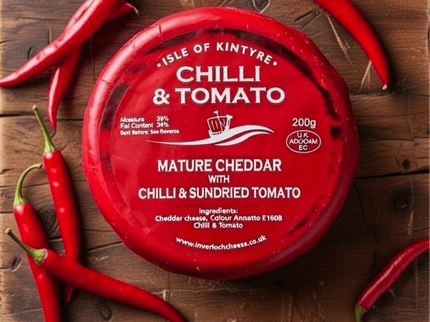Chilli & Sundried Tomato Mature Cheddar Isle Of Kintyre - Scottish Hampers