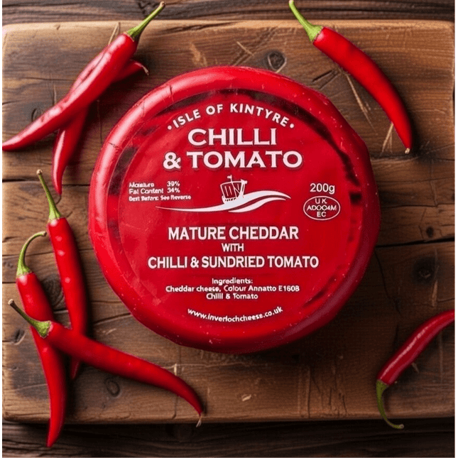 Chilli & Sundried Tomato Mature Cheddar Isle Of Kintyre - Scottish Hampers