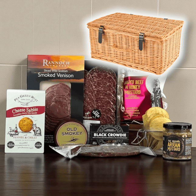 Smoked Wild Venison & Cheese Highland Feast Hamper - Scottish Hampers