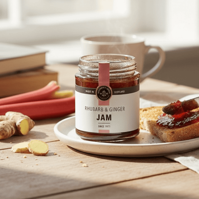 Rhubarb & Ginger Jam Galloway Lodge - Scottish Hampers