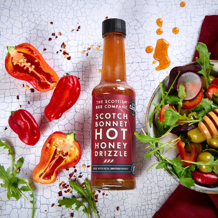 Festive Scotch Bonnet Hot Honey Drizzle - Spicy Hot Honey - Scottish Store & Deli