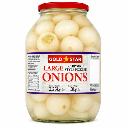 Gold Star Large Onions Chip Shop Style Pickled 2.25kg