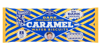 Tunnock's Dark Chocolate Coated Caramel Wafer Biscuits
