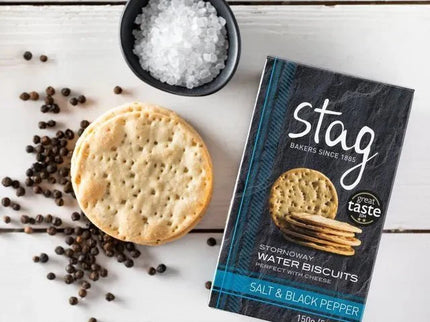 Sea Salt & Black Pepper Water Biscuits Stag - Scottish Hampers