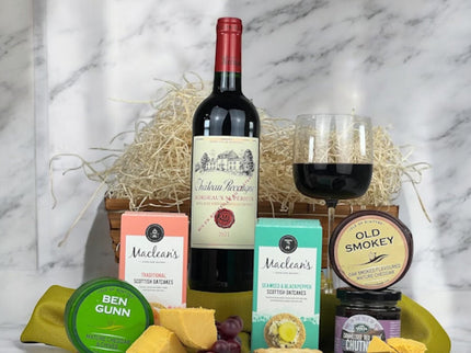 Cheese and Wine Gift Hamper Basket Set