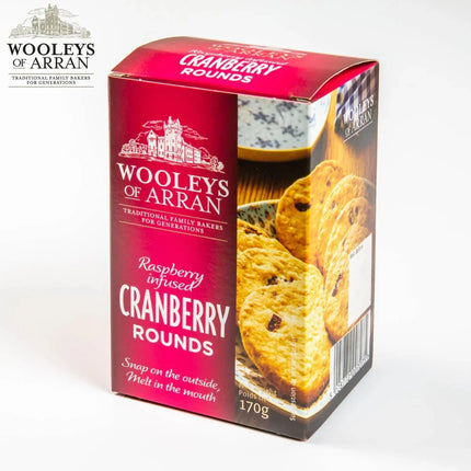 Raspberry Infused Cranberry Rounds Wooleys of Arran - Scottish Store & Deli