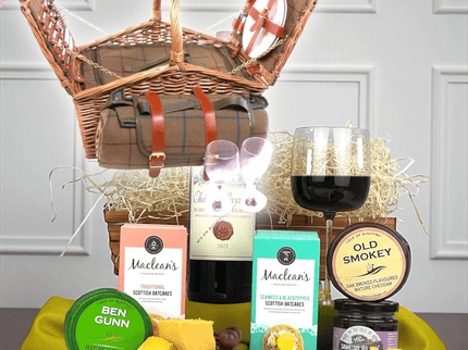 Cheese and Wine Gift Hamper Basket Set - Scottish Hampers