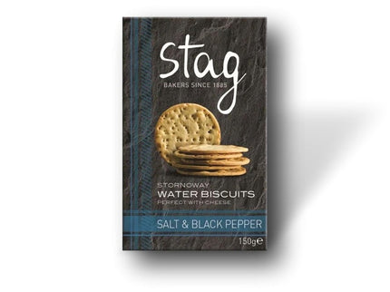 Sea Salt & Black Pepper Water Biscuits Stag - Scottish Hampers