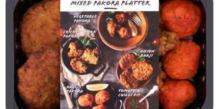 Indian Mixed Pakora Platter With Tomato & Chilli Dip 575g P. K. Foods