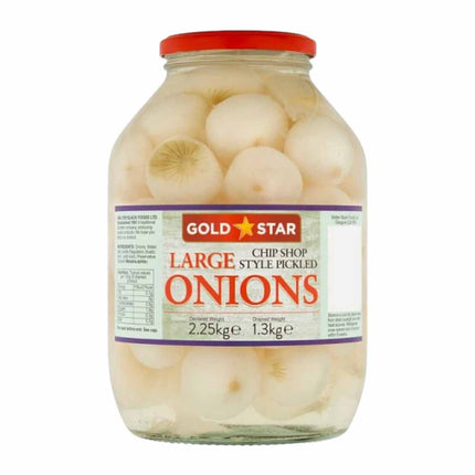 Gold Star Large Onions Chip Shop Style Pickled 2.25kg