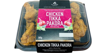 Pk Chicken Tikka Pakora + Raita Dip 360g P. K. Foods