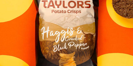 Haggis & Cracked Black Pepper Flavour Potato Crisps Taylors 40g