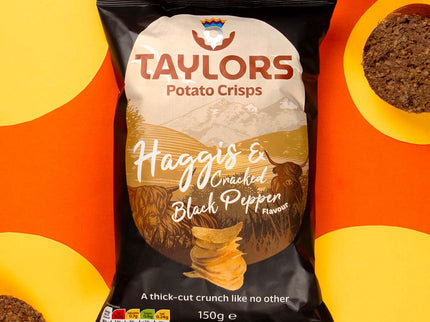 Haggis & Cracked Black Pepper Flavour Potato Crisps Taylors 40g