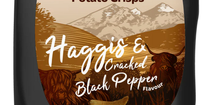 Haggis & Cracked Black Pepper Flavour Potato Crisps Taylors 40g