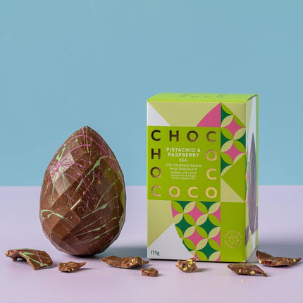 47% Milk Chocolate Pistachio and Raspberry Egg - New for 2026 - Scottish Hampers