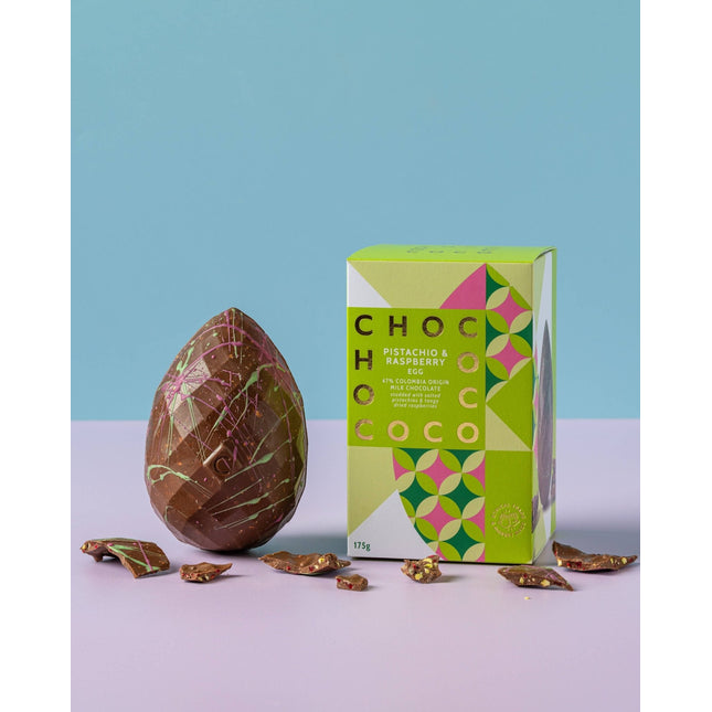 47% Milk Chocolate Pistachio and Raspberry Egg - New for 2026 - Scottish Hampers