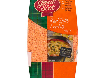 Great Scot Red Split Lentils 500g pack