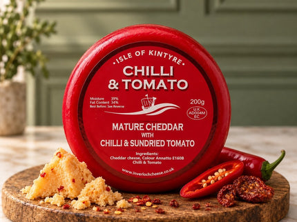 Chilli & Sundried Tomato Mature Cheddar Isle Of Kintyre - Scottish Store & Deli
