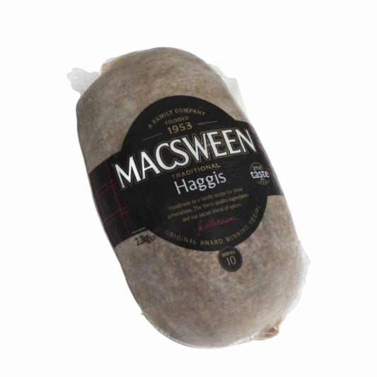 Macsween Traditional Haggis 2.3kg – serves approx. 10, ceremonial Scottish haggis available to buy online from Buy Haggis
