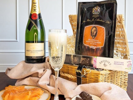 Champagne, Smoked Salmon & Chocolate Gift Hamper - Scottish Hampers