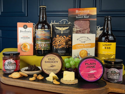Smoke House and Craft Beer Hamper with Scottish ales, artisan cheeses, smoked meats and gourmet accompaniments