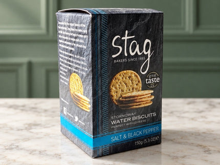 Sea Salt & Black Pepper Water Biscuits Stag - Scottish Store & Deli