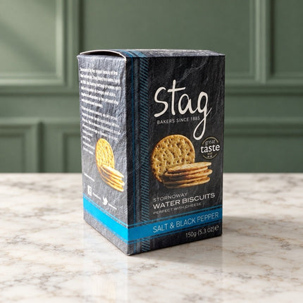 Sea Salt & Black Pepper Water Biscuits Stag - Scottish Store & Deli