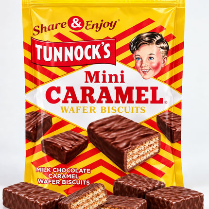 Tunnocks - Mini Caramel Wafers Gift Pouches 150g - Scottish Store & Deli