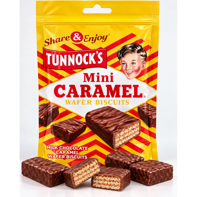Tunnocks - Mini Caramel Wafers Gift Pouches 150g - Scottish Store & Deli
