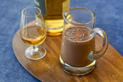 Whisky sauce prepared for serving with traditional haggis and savoury meat dishes