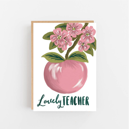 Lovely Teacher - Apple Blossom Card Lovely Teacher - Apple Blossom Card