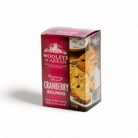 Raspberry Infused Cranberry Rounds Wooleys of Arran 170g Raspberry Infused Cranberry Rounds Wooleys of Arran 170g