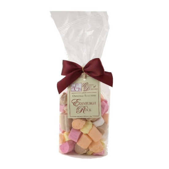 Edinburgh Rock Ribbon Tied Bags Gordon & Durward 250g Edinburgh Rock Ribbon Tied Bags Gordon & Durward 250g