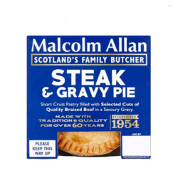 Steak & Gravy Pie Individual Malcolm Allan 230g