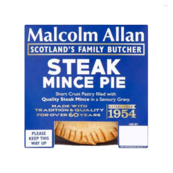 Steak Mince Pie Individual Malcolm Allan 230g 